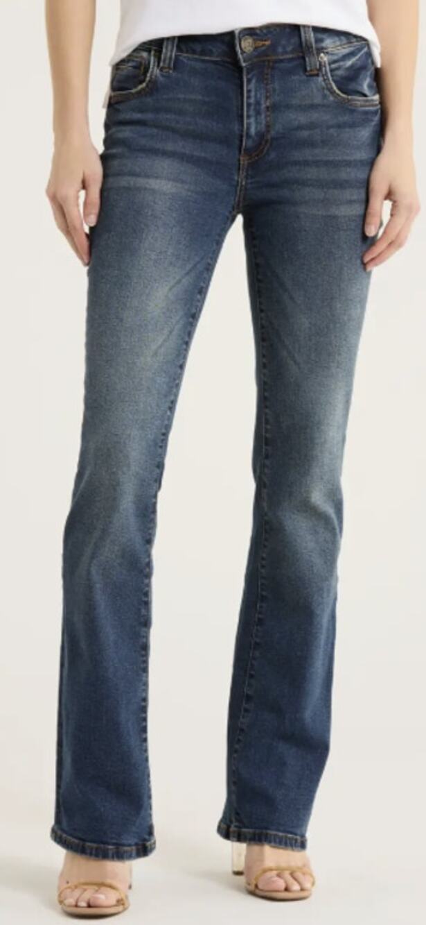 Kut from the Kloth Women's 6 Dark Wash Mid-Rise Nicole Bootcut Jeans O1-3